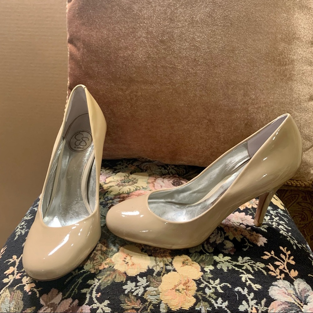 Nude Patent Heels
